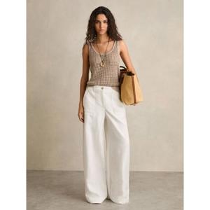 REISS ASHBY Linen Wide Leg Trousers